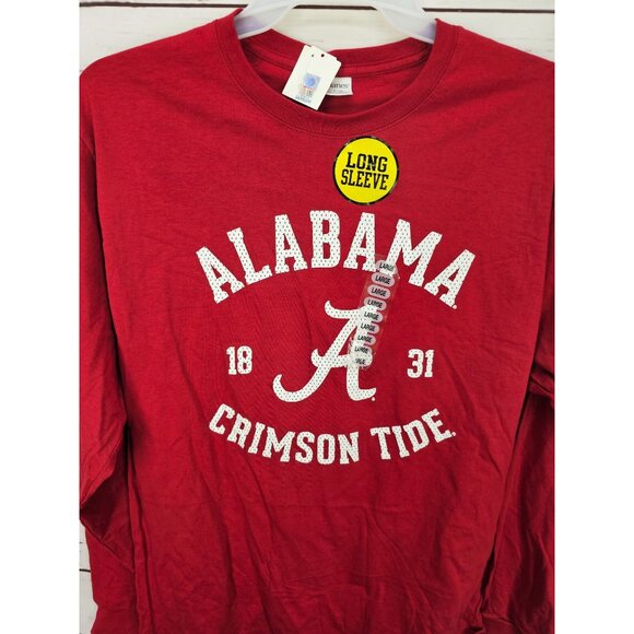 Hanes Men Red Large Long Sleeve Alabama Crimson Tide Shirt - Picture 3 of 7